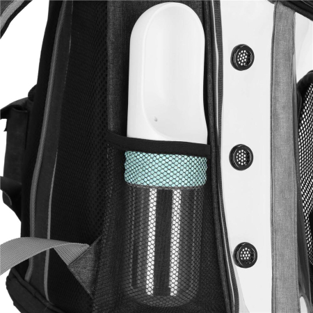 Rucsac transport animale talie mica-medie, maxim 15 kg, buzunare laterale, 38x34x26 cm, negru [8]