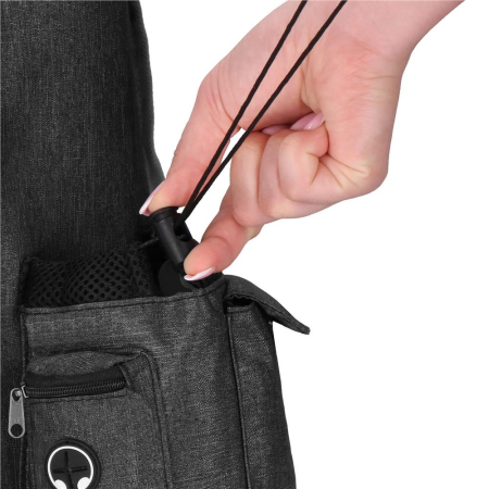 Rucsac transport animale talie mica-medie, maxim 15 kg, buzunare laterale, 38x34x26 cm, negru [12]