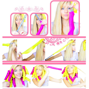 Set 18 Bigudiuri Flexibile Spiralate pentu Coafat Ondulat si Buclat Parul Scurt si Mediu - Multicolor [14]