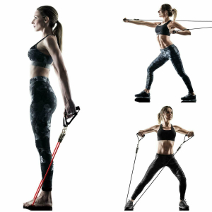 Extensor Fitness cu Corda Elastica din Latex pentru Tonifiere Muschi Piept, Brate, Spate, Abdomen, Picioare [0]