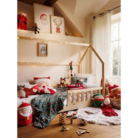 Sac cadouri Mos Craciun 50x70 cm, din poliester, rosu [5]