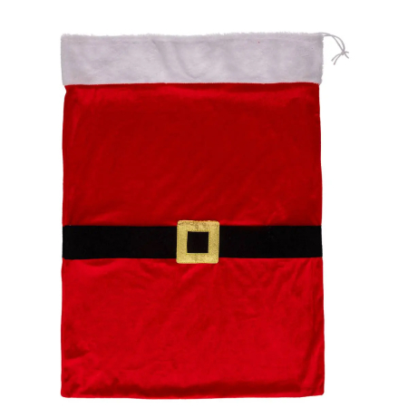 Sac cadouri Mos Craciun 50x70 cm, din poliester, rosu [3]