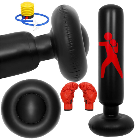 Sac de box gonflabil pentru copii, Inaltime 160 cm, PVC, Negru [16]