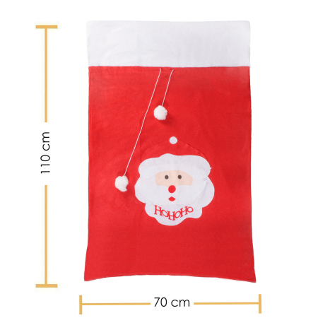Sac de cadouri pentru Mos Craciun, 110x70cm, rosu [4]
