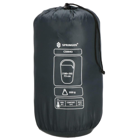 Sac de dormit tip mumie, cu geanta de transport, 210x73cm, 8-20grade, culoare gri [16]