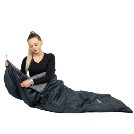 Sac de dormit tip mumie, cu geanta de transport, 210x73cm, 8-20grade, culoare gri [4]