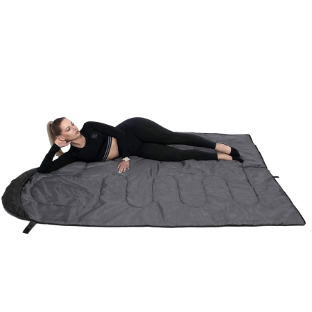 Sac de dormit tip mumie, cu geanta de transport, 210x73cm, 8-20grade, culoare negru [12]