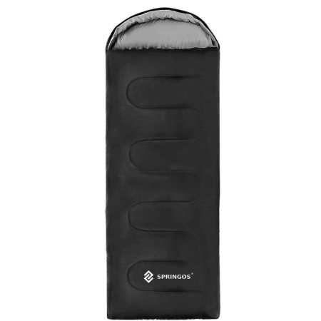 Sac de dormit tip mumie, cu geanta de transport, 210x73cm, 8-20grade, culoare negru [1]