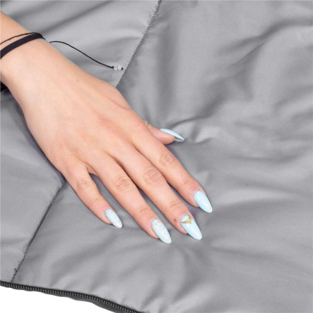 Sac de dormit tip mumie, cu geanta de transport, 210x80cm, 0-10grade, culoare negru gri [10]