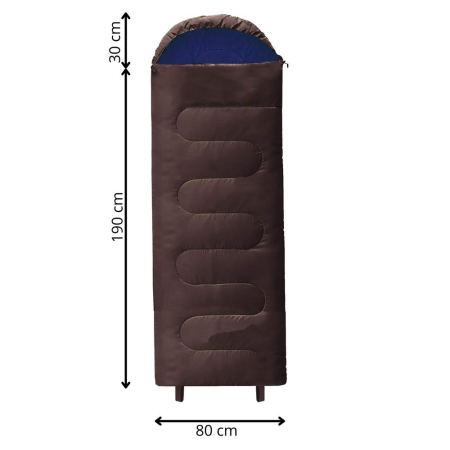 Sac de dormit tip mumie, cu geanta de transport, 220x80cm, 0-15grade, maro [9]