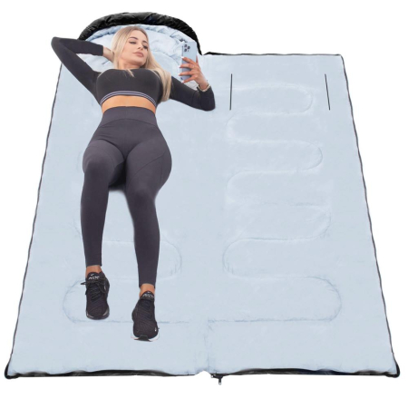 Sac de dormit tip mumie, cu geanta de transport, 220x80cm, 0-15grade, negru [5]