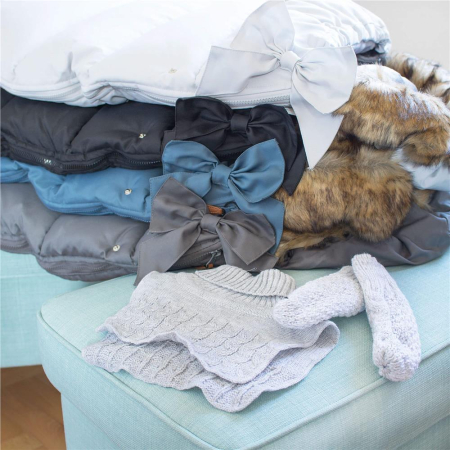 Sac iarna de bebelusi pentru carucior, marime universala, 90x45cm, gri inchis [11]