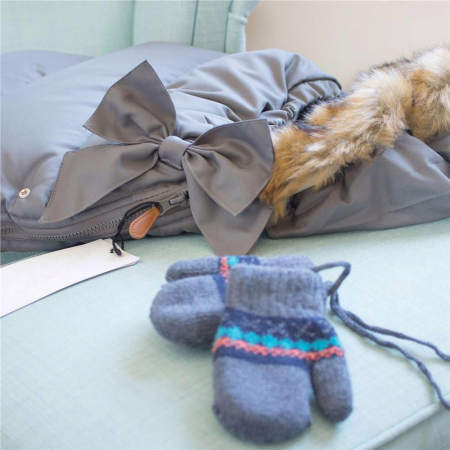 Sac iarna de bebelusi pentru carucior, marime universala, 90x45cm, gri inchis [13]