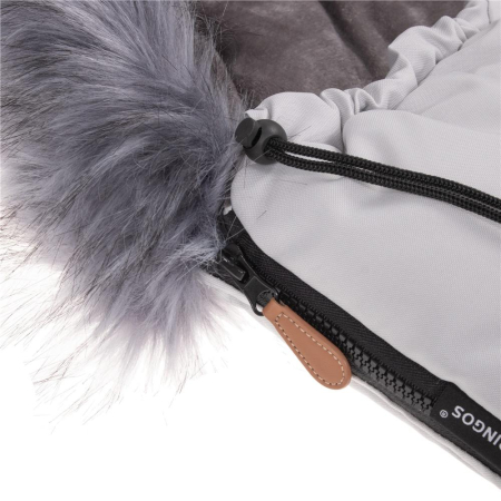 Sac iarna de bebelusi pentru carucior, marime universala, cu gluga, 90x45cm, gri [3]