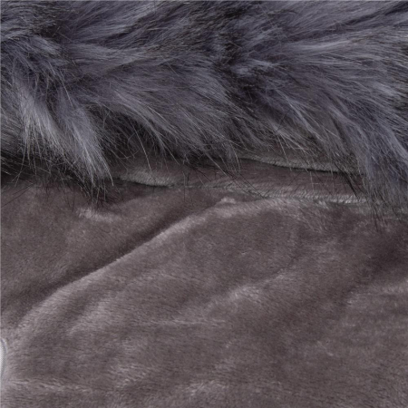 Sac iarna de bebelusi pentru carucior, marime universala, cu gluga, 90x45cm, gri [1]