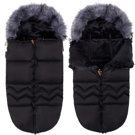 Sac iarna de bebelusi pentru carucior, marime universala, cu gluga, 90x45cm, negru [6]