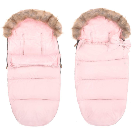 Sac iarna de bebelusi pentru carucior, marime universala, cu gluga, 90x45cm, roz [10]