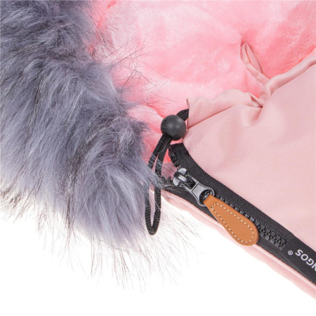 Sac iarna de bebelusi pentru carucior, marime universala, cu gluga, 90x45cm, roz pal [3]