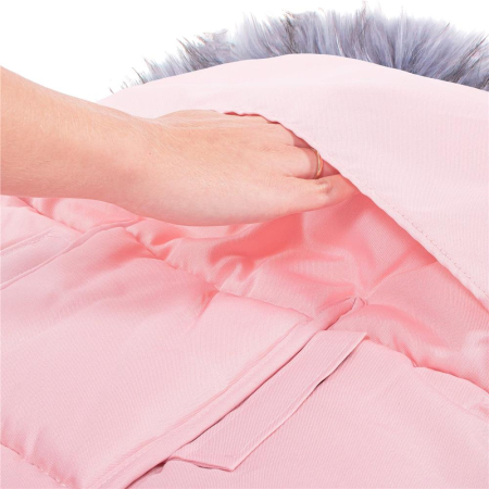 Sac iarna de bebelusi pentru carucior, marime universala, cu gluga, 90x45cm, roz pal [4]