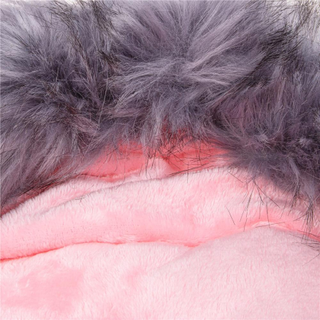 Sac iarna de bebelusi pentru carucior, marime universala, cu gluga, 90x45cm, roz pal [2]