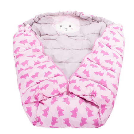 Sac iarna pentru carucior model universal, 80x45cm, roz [3]