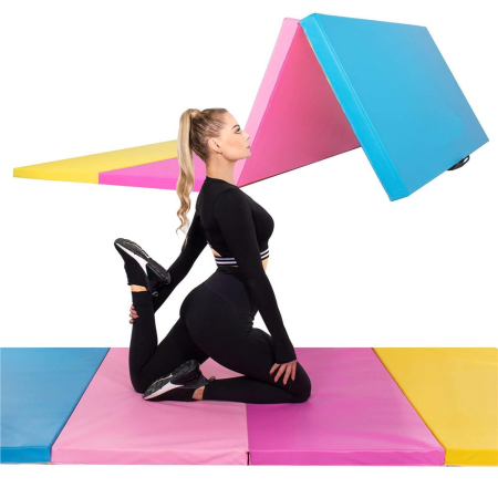 Saltea fitness groasa, dimensiune XXL, pentru antrenamente gimnastica, 240x120x5 cm, multicolor [11]