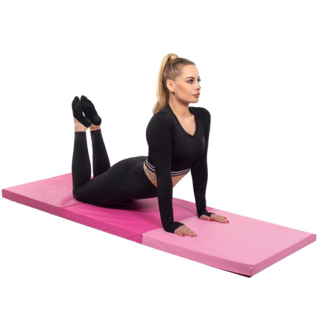 Saltea fitness groasa pentru antrenamente gimnastica, pliabila, 180x60x5,5cm, roz [17]