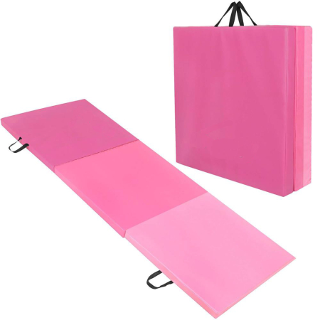 Saltea fitness groasa pentru antrenamente gimnastica, pliabila, 180x60x5,5cm, roz [11]