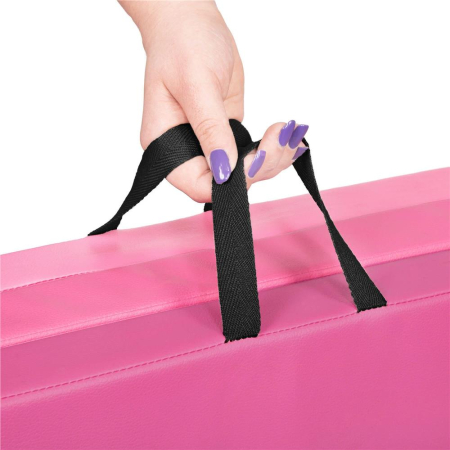 Saltea fitness groasa pentru antrenamente gimnastica, pliabila, 180x60x5,5cm, roz [3]
