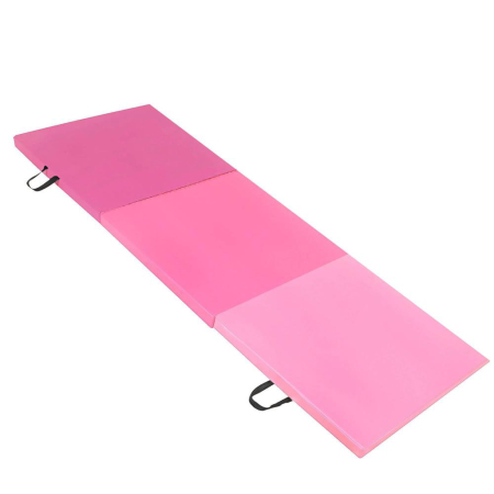 Saltea fitness groasa pentru antrenamente gimnastica, pliabila, 180x60x5,5cm, roz [2]