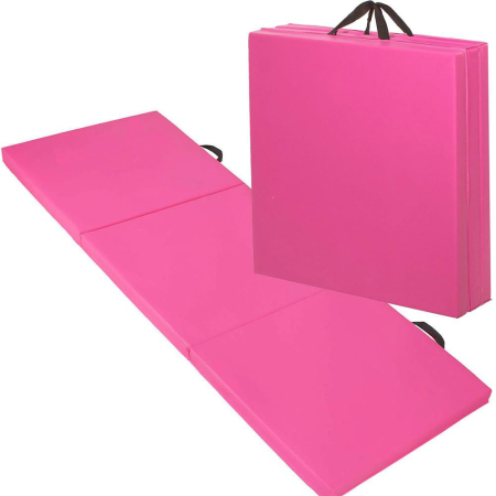 Saltea fitness groasa pentru antrenamente gimnastica, pliabila, 180x60x5cm, roz [1]