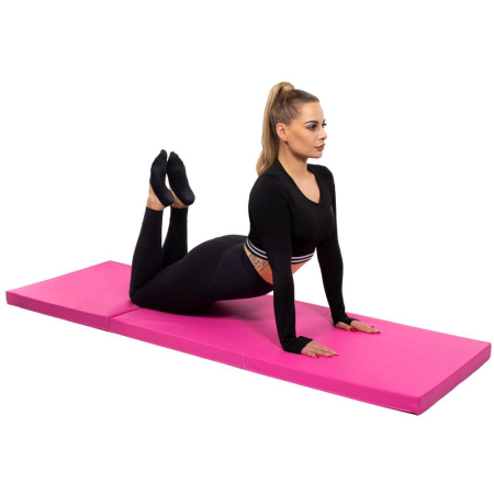 Saltea fitness groasa pentru antrenamente gimnastica, pliabila, 180x60x5cm, roz [7]