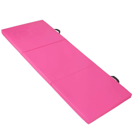 Saltea fitness groasa pentru antrenamente gimnastica, pliabila, 180x60x5cm, roz [10]