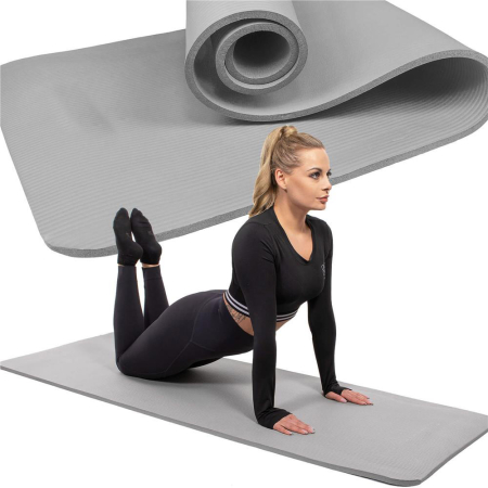 Saltea fitness/yoga/pilates, spuma NBR, 183x61x1.5 cm, gri [8]