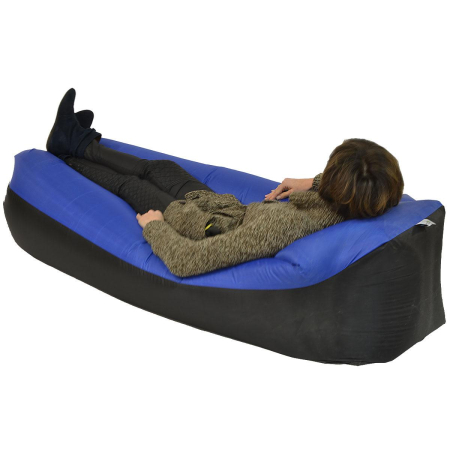 Saltea gonflabila pentru plaja cu pliere rapida, maxim 180kg, 180x70x50 cm, bleumarin si negru [6]