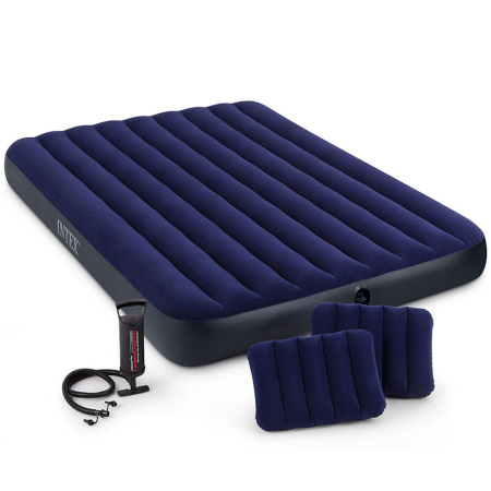 Timp liber - Saltea gonflabila+pompa manuala Intex Queen Dura Beam, 203x152x25 cm