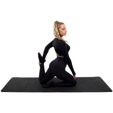 Saltea pentru antrenament, yoga, fitness, aerobic, pilates, exercitii la sol, 183x61cm, negru [9]