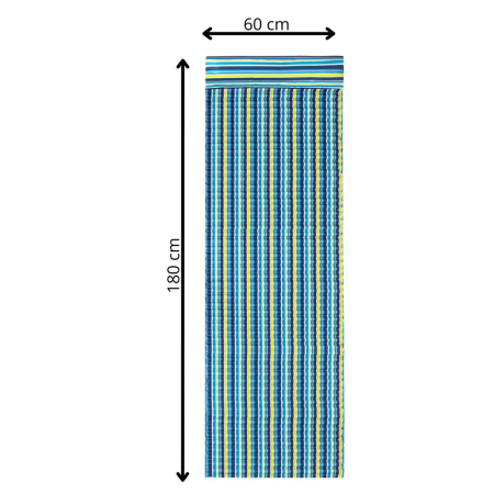 Saltea pentru plaja pliabila, din spuma, ultra-usoara, cu perna si maner de transport, 60x180cm, albastru galben [15]
