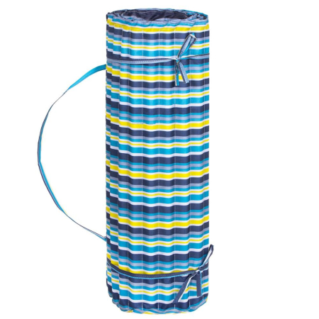 Saltea pentru plaja pliabila, din spuma, ultra-usoara, cu perna si maner de transport, 60x180cm, albastru galben [14]