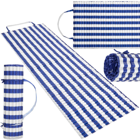 Saltea plaja pliabila din spuma EPE, cu maner si prindere, 180x60x1 cm, albastru cu dungi [2]