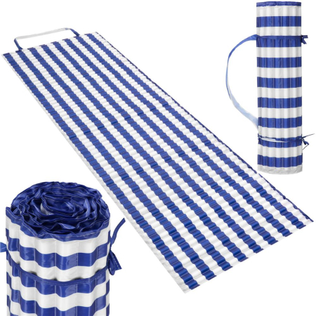 Saltea plaja pliabila din spuma EPE, cu maner si prindere, 180x60x1 cm, albastru cu dungi [1]