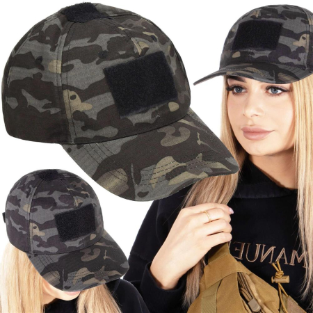 Sapca tactica cu cozoroc curbat, cu scai pentru atasare patch, unisex, culoare camuflaj [14]