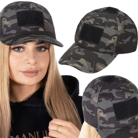 Sapca tactica cu cozoroc curbat, cu scai pentru atasare patch, unisex, culoare camuflaj [15]