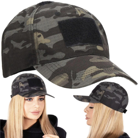 Sapca tactica cu cozoroc curbat, cu scai pentru atasare patch, unisex, culoare camuflaj [17]