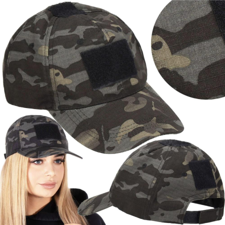 Sapca tactica cu cozoroc curbat, cu scai pentru atasare patch, unisex, culoare camuflaj [16]