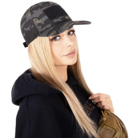 Sapca tactica cu cozoroc curbat, cu scai pentru atasare patch, unisex, culoare camuflaj [12]