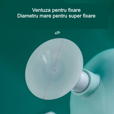 Savoniera , cu scurgere, pentru sapun, cu ventuza, material ABS, 13 x 8.5 x 10.5 cm, albastru [3]