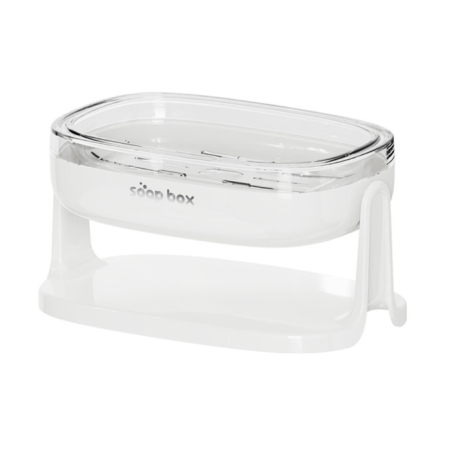 ✨TOATE PRODUSELE✨ - Savoniera cu Suport 2 in 1, , Pentru Perete sau Blat, PET, Scurgere Optima, Alb