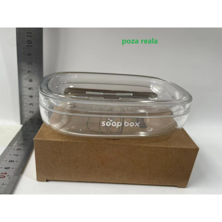 Savoniera, , Pentru Blat, PET, Scurgere Optima, Argintiu Transparent [1]