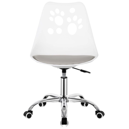 Scaun birou ergonomic, cu sezut din spuma, reglabil pe inaltime, maxim 120 kg, 90x49x48 cm, alb si gri [14]